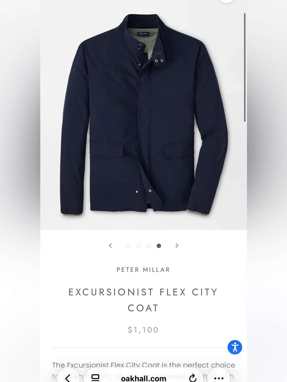 Peter Millar Excursionist Flex Jacket - Navy with Olive Lining